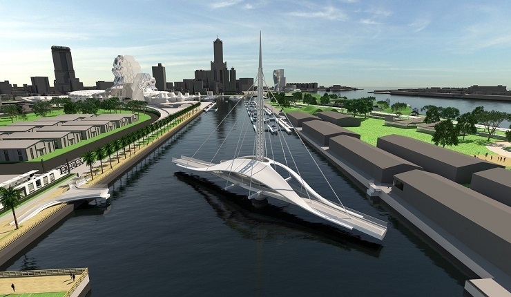 全台第一座水平旋轉橋 高雄港大港橋今開工(經濟日報0922)